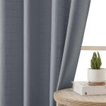 Chyhomenyc 2 Panels Dark Grey Kitchen Curtains 36 Inch Length Tier, Faux Linen Textured Small Cafe, Light Filtering Short Window Curtains for Bathroom Basement, Each 30x36 Inch