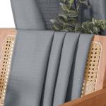 Chyhomenyc 2 Panels Dark Grey Kitchen Curtains 36 Inch Length Tier, Faux Linen Textured Small Cafe, Light Filtering Short Window Curtains for Bathroom Basement, Each 30x36 Inch