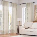 jinchan Boho Linen Curtains for Bedroom Vintage Floral Farmhouse Curtains Linen Blend Drapes 2 panels Curtains