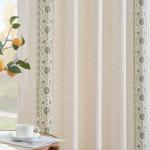 jinchan Boho Linen Curtains for Bedroom Vintage Floral Farmhouse Curtains Linen Blend Drapes 2 panels Curtains