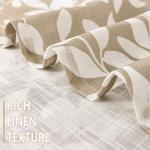 Treatmentex Leaf Semi Sheer Curtains for Living Room 84" Length with White Leaves Print Curtains for Bedroom Windows 52" w, 2 Panels Taupe, Grommet Top