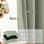 SimpleHome Sage Green Linen 100% Blackout Curtains for Living Room,84 Inch Length Farmhouse Back Tab Textured Curtains for Bedroom,2 Panels,52" W x 84" L