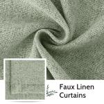 SimpleHome Sage Green Linen 100% Blackout Curtains for Living Room,84 Inch Length Farmhouse Back Tab Textured Curtains for Bedroom,2 Panels,52" W x 84" L