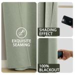 SimpleHome Sage Green Linen 100% Blackout Curtains for Living Room,84 Inch Length Farmhouse Back Tab Textured Curtains for Bedroom,2 Panels,52" W x 84" L