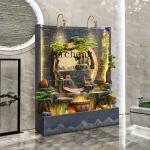 large rockery flowing water fountain feng shui wheel humidifier water curtain wall circulating water living room garden