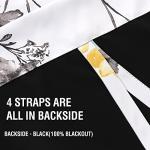 H.VERSAILTEX 100% Blackout Tie Up Curtains Cattleya Floral Printed Rod Pocket Panel for Small Window with Black Liner- 42" Wide by 63" Long - Floral Pattern in Grey and Yellow