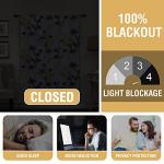 H.VERSAILTEX 100% Blackout Tie Up Curtains Cattleya Floral Printed Rod Pocket Panel for Small Window with Black Liner- 42" Wide by 63" Long - Floral Pattern in Grey and Yellow