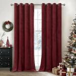 YoungsTex Burgundy Velvet Curtains 84 Inch Length for Living Room, Maroon Drapes with Gommet Blackout Thermal Insulated for Bedroom Dining Christmas, 2 Panels, 52 X 84 Inch