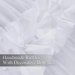 Homechoice Decor Thermal Insulated Blackout Window Curtains, 54" W x 84" L x 2 Panels, Boho Ruched Window Treatments with 3 Rows of Butterfly Flowers, Rustic Rod Pocket Drapes for Room, White (LQ-30)