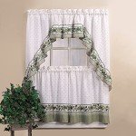 CHF & You Cottage Ivy Country Curtain Tier And Swag Set, Multi, 56-Inch X 36-Inch