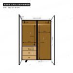 French retro double door wardrobe solid wood gauze curtain American glass cabinet small apartment bedroom