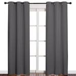 NICETOWN Noise Reducing Blackout Curtains 84" Long for Bedroom, Grey, 42" Wide, 2 Panels, Thermal Insulated Room Darkening Drapes for Home Family Decorations