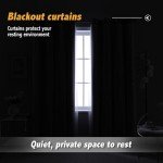 Anytime Home Curtains Blackout and Sheer Layered Solid Window Curtain Panel Pair with Grommet Top, 52Wx84L,Grey