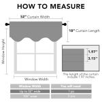 H.VERSAILTEX 2 Panels Blackout Curtain Valances for Kitchen Windows/Living Room/Bathroom Privacy Protection Rod Pocket Decoration Scalloped Winow Valance Curtains, 52" W x 18" L, Black