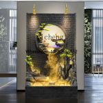 AA living room balcony outdoor courtyard ornament floor decoration modern water curtain wall rockery flowing water fountain