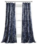 Lush Decor Forest 84 X 52 1 Curtains-Tree Branch Leaf Darkening Window Panel Drapes Set for Living, Dining, Bedroom (Pair), 84 in x 52 in, Navy