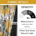 weesire 2 Pack Boho Floral Blackout Curtains, 52x84 Inches, Yellow Floral Pattern, Unlined, Grommet Top, Bedroom & Living Room