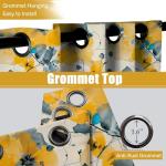 weesire 2 Pack Boho Floral Blackout Curtains, 52x84 Inches, Yellow Floral Pattern, Unlined, Grommet Top, Bedroom & Living Room