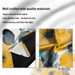 weesire 2 Pack Boho Floral Blackout Curtains, 52x84 Inches, Yellow Floral Pattern, Unlined, Grommet Top, Bedroom & Living Room