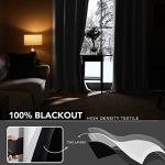 Deconovo 100% Blackout Curtains for Bedroom, Thermal Insulated and Noise Reducing Drapes, Room Darkening Window Curtains with Double Layer, Oeko-TEX Certified (Pure White, 52x84 Inch, 2 Panels)