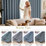 H.VERSAILTEX Stone Blue Blackout Curtains for Bedroom/Living Room 84 Inch Length 2 Panels Set - Thermal Insulated Room Darkening Grommet Top Blue Curtains(52 by 84 - Inch,Stone Blue)