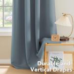 H.VERSAILTEX Stone Blue Blackout Curtains for Bedroom/Living Room 84 Inch Length 2 Panels Set - Thermal Insulated Room Darkening Grommet Top Blue Curtains(52 by 84 - Inch,Stone Blue)