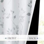 Beauoop Floral 100% Blackout Curtains 84 Inches Long 2 Panels for Bedroom Living Room Grey White Flower Patterned Room Darkening Thermal Insulated Soundproof Grommet Window Treatments Drapes, 52X84