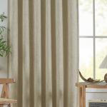 jinchan Burlap Look Curtains Blackout Curtains for Bedroom Lined Linen Textured Curtain for Living Room 84 Inches Long French