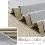 jinchan Burlap Look Curtains Blackout Curtains for Bedroom Lined Linen Textured Curtain for Living Room 84 Inches Long French