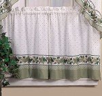 CHF & You Cottage Ivy Country Curtain Tier And Swag Set, Multi, 56-Inch X 36-Inch