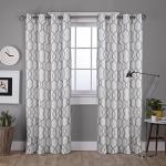 EXCLUSIVE HOME Kochi Light Filtering Linen Blend Grommet Top Curtain Panel Pair, 52x96, Dove Grey