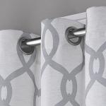 EXCLUSIVE HOME Kochi Light Filtering Linen Blend Grommet Top Curtain Panel Pair, 52x96, Dove Grey