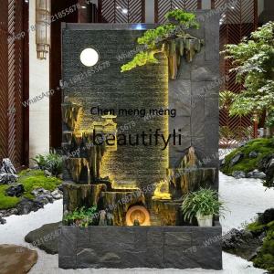 D178  Water curtain wall rockery flowing water fountain living room courtyard decoration landscape floor ornament
