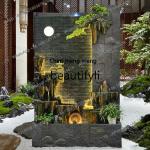 D178  Water curtain wall rockery flowing water fountain living room courtyard decoration landscape floor ornament