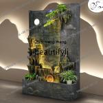 D178  Water curtain wall rockery flowing water fountain living room courtyard decoration landscape floor ornament