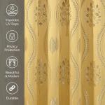Elegant Comfort Aurora Jacquard Look Curtain Panel Set with Attached Valance 54" X 84 inch (Set of 2), Gold