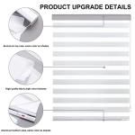 KALYSIE Zebra Roller Window Blinds,Custom Cut to Size,Roller Blinds Dual Layer Roller Shade Blinds, White,Fixed 72 InchesHigh,21 Inches Width