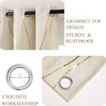 L.Z.E Cream Black Out Curtains 84 Inch Long for Bedroom Living Room, Elegant Blackout Thermal Insulated Window Drapes with Gold Foil Wave Pattern, 85% Room Darkening Grommet Top, 2 Panels Set