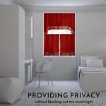 American Linen Café Curtains for Kitchen, Bathroom Curtains with Valance, Embroidered lace Border. (Red)