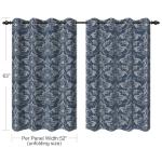 GICDSU Vintage Blackout Curtains 63 Inches Long, Blue Damask Patterned Black Out Curtains 63 Inch Length 2 Panels Set for Bedroom, Living Room, and Dining Room