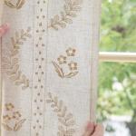 jinchan Belrose Linen Curtains for Bedroom Floral Curtains 84 Inch Length Linen Blend Beige Embroidered Drapes Farmhouse Flower Patterned Drapes for Living Room Window Treatments Set 2 Panels