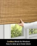 UNISHADES Cordless Bamboo Roman Shades for Windows, Blinds Size (36" W ×64" H) Colour (Highfield Teak)
