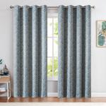 jinchan Blackout Curtains for Living Room Geometric Patterns Grommet Top Thermal Insulated 2 panels Printed Curtains
