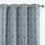 jinchan Blackout Curtains for Living Room Geometric Patterns Grommet Top Thermal Insulated 2 panels Printed Curtains
