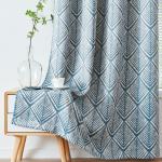 jinchan Blackout Curtains for Living Room Geometric Patterns Grommet Top Thermal Insulated 2 panels Printed Curtains