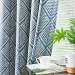 jinchan Blackout Curtains for Living Room Geometric Patterns Grommet Top Thermal Insulated 2 panels Printed Curtains