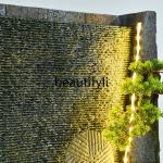 D178  Water curtain wall rockery living room landscape circulation water courtyard floor fountain decoration ornament