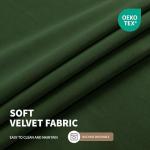 CUCRAF Dark Olive Green Velvet 100% Blackout Curtains 84 inches Long, Forest Green Curtains Noise Reducing Rod Pocket, for Bedroom Living Room(52x84 inches, 2 Panels)