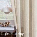 H.VERSAILTEX Linen Curtains Natural Linen Semi-Sheer Curtains 2 Panels Nickel Grommet Privacy Added Premium Soft Rich Material Drapes for Bedroom/Livingroom - 52x84 - Inch - Linen