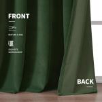 CUCRAF Dark Olive Green Velvet 100% Blackout Curtains 84 inches Long, Forest Green Curtains Noise Reducing Rod Pocket, for Bedroom Living Room(52x84 inches, 2 Panels)